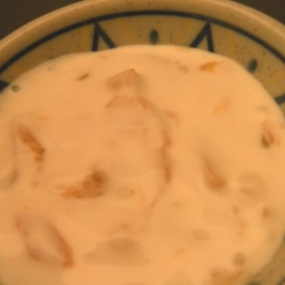 マンゴーたっぷりでリッチな感じのヨーグルトに仕上がりました～ヾ(´^ω^)ノ♪
食後のデザートにとっても美味しく頂きました♡
